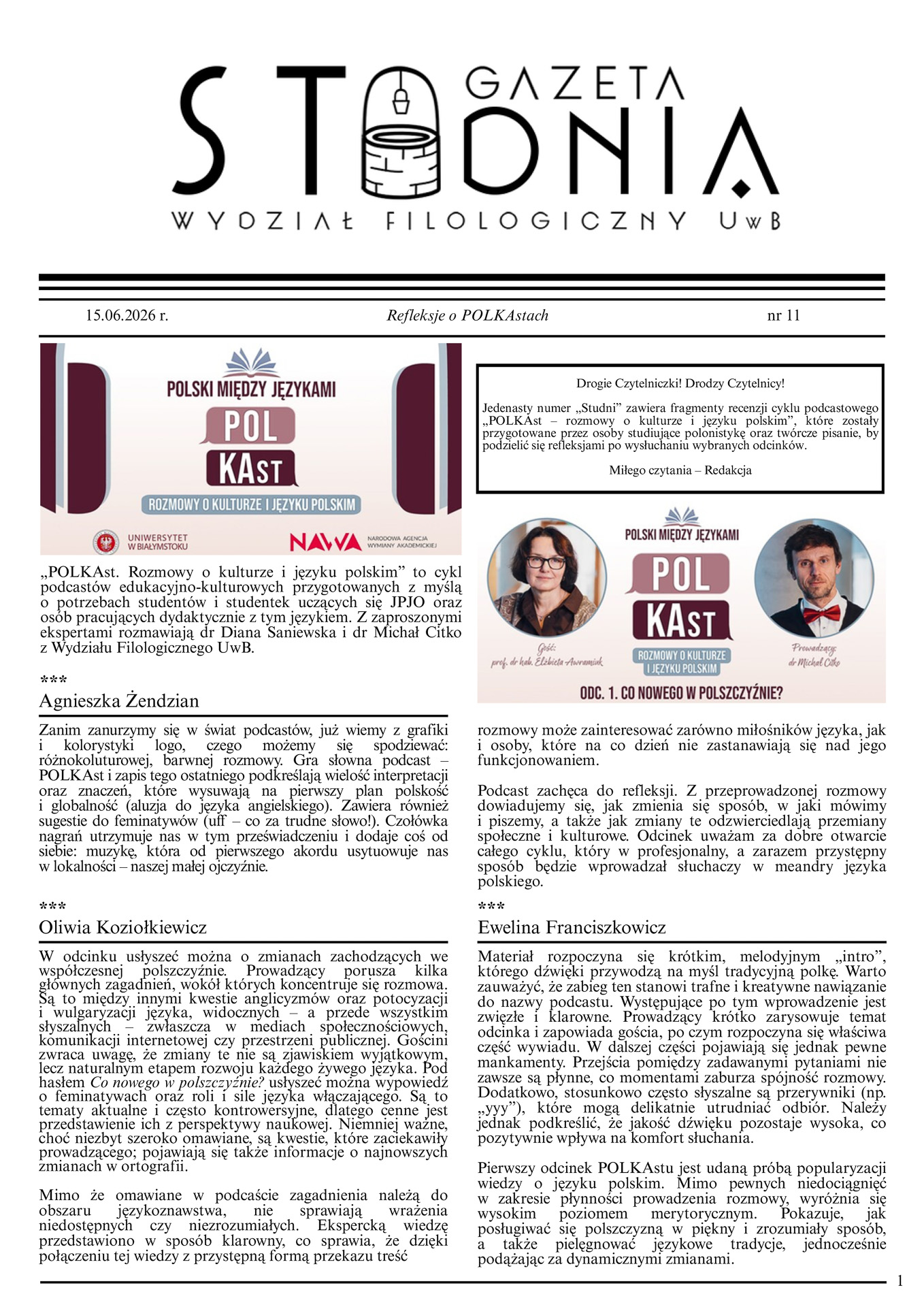 Gazeta Studnia - okładka